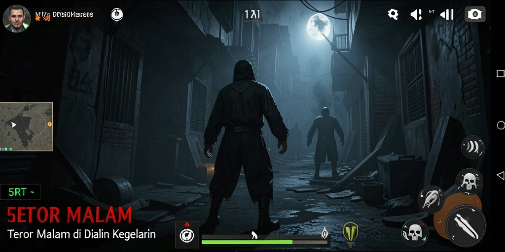 Screenshot permainan 5RT yang menampilkan atmosfer Horror yang mencekam.