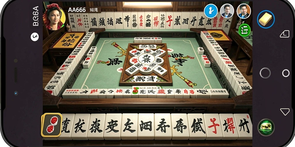 Tampilan gameplay AA666 yang menampilkan keseruan bermain Mahjong.