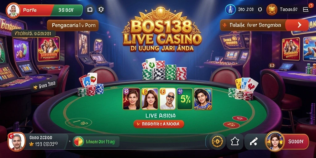 Tampilan gameplay Live Casino yang memukau dan interaktif.