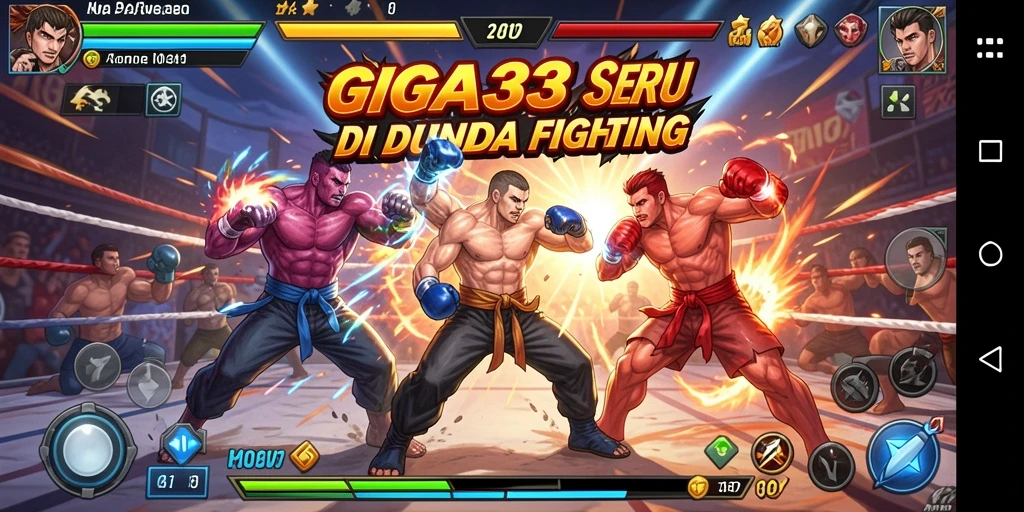 Tangkapan layar gameplay GIGA33 dengan aksi pertarungan yang mendebarkan.
