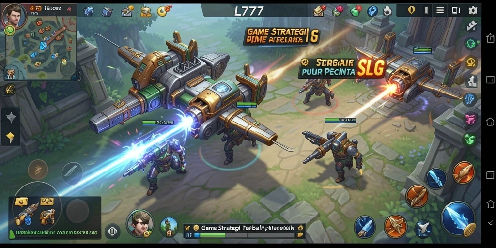 Gameplay L777 menampilkan strategi dan pertempuran yang seru.