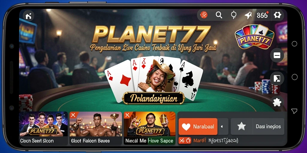 Tampilan gameplay Live Casino yang mendebarkan di PLANET77.
