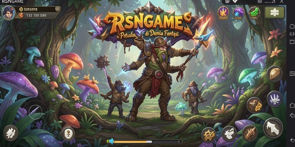 Tangkapan layar RSNGAME menampilkan aksi petualangan seru di dunia fantasi.