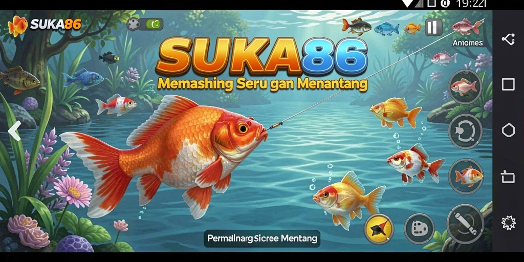 Tampilan gameplay memancing yang menegangkan di SUKA86.