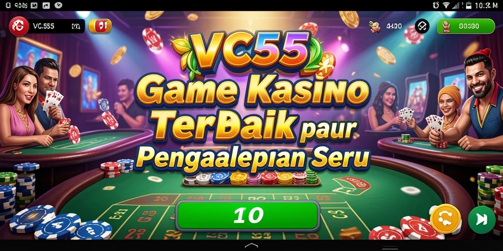Tampilan gameplay VC55 yang menyerupai kasino nyata.