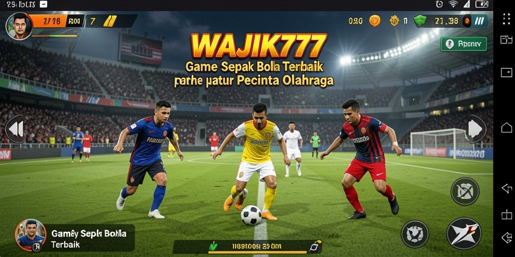 Tampilan gameplay menarik dari WAJIK777 dengan aksi sepak bola seru.